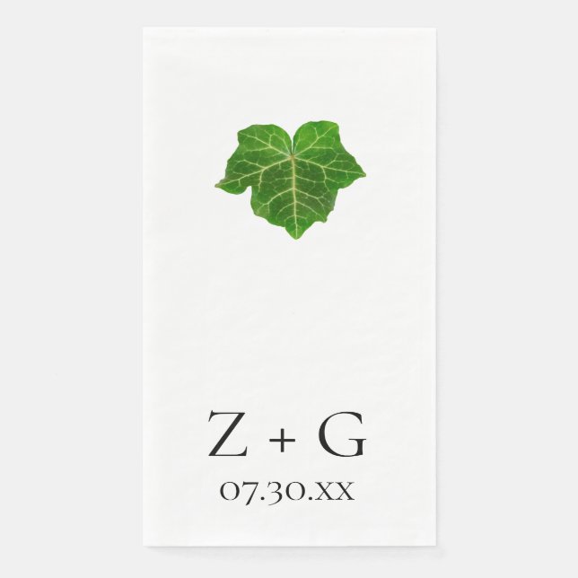 Green Ivy Wedding Napkin (Front)