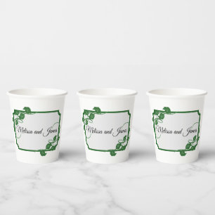Green Ivy with names Paper Cups