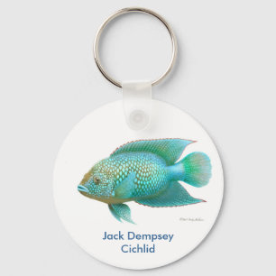Green Jack Dempsey Cichlid Key Ring