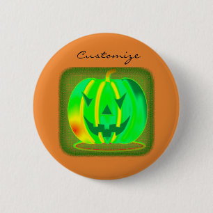 Green Jack o'lantern Halloween Thunder_Cove 6 Cm Round Badge