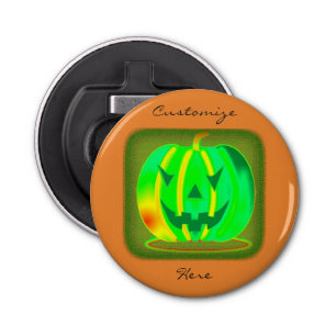 Green Jack o'lantern Halloween Thunder_Cove Bottle Opener
