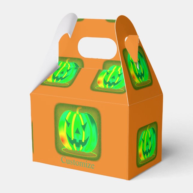 Green Jack o'lantern Halloween Thunder_Cove Favour Box (Front Side)