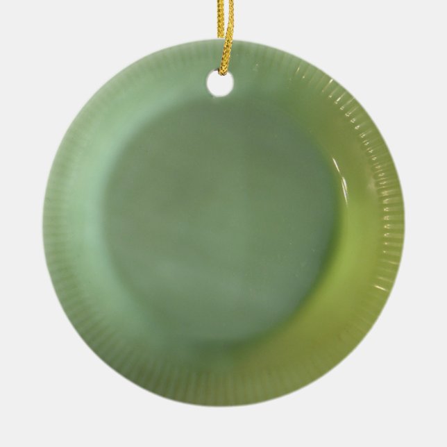 Green Jadeite Plate Ceramic Ornament (Front)