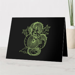 Green Japanese Asian Chinese Dragon Aesthetic Soft Card