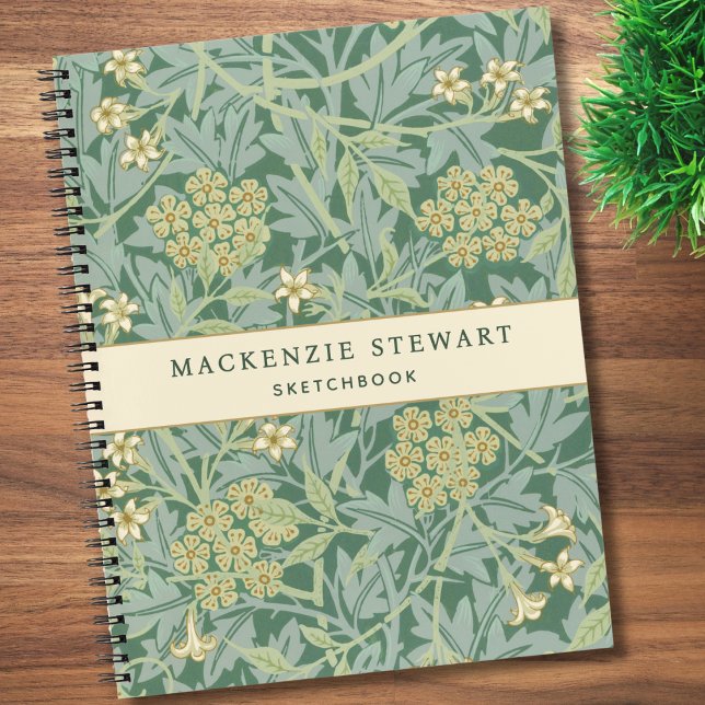 Green Jasmine Botanical Pattern Sketchbook Notebook (Creator Uploaded)