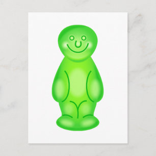 Green Jelly Baby Postcard