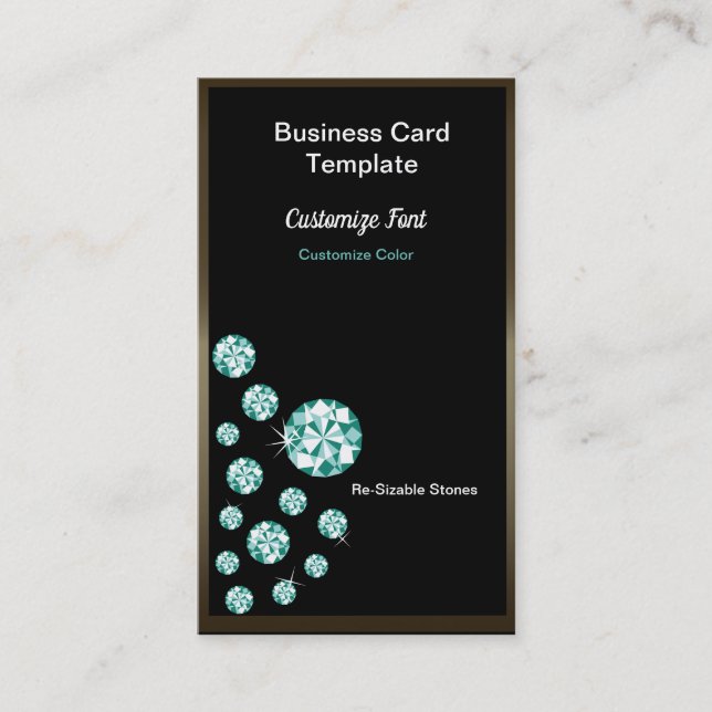 Green Jewels Emerald Business Cards (Front)