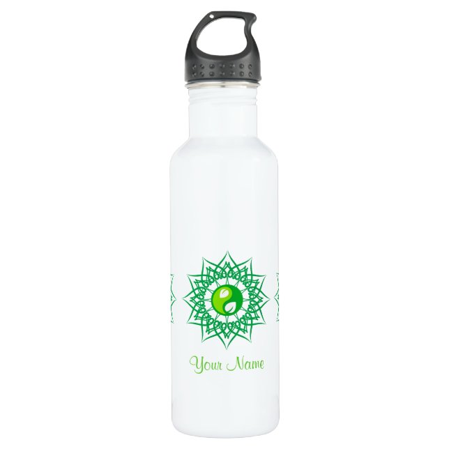 Green Jing Jeng And Ornate Star Design 710 Ml Water Bottle (Front)