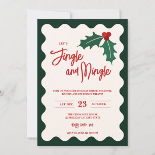 Green Jingle and Mingle Holiday Party Invitation