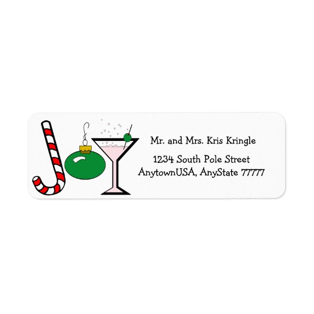 Green Joy Of Christmas Return Address Label (Front)