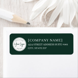 Green JOY Ornament Corporate Holiday Return Address Label