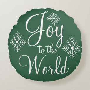 Green Joy to the World Pillow