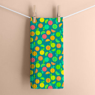 Green Juicy Citrus Fruit Tea Towel