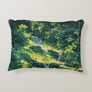 green jungle cat decorative cushion