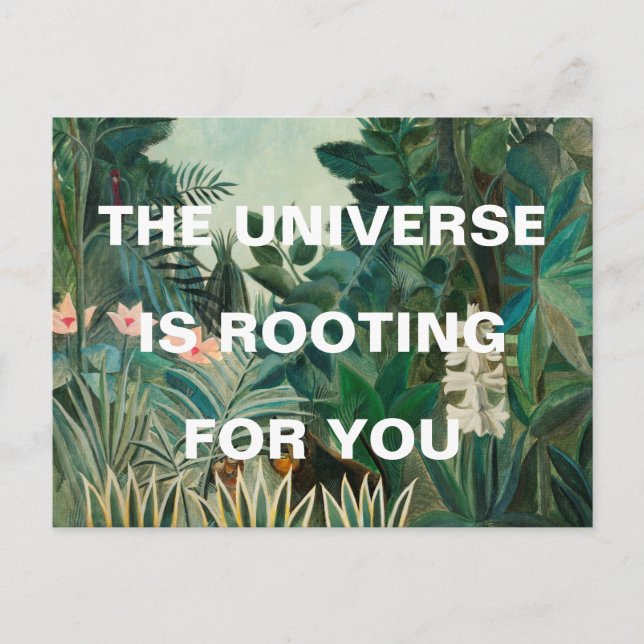 Green Jungle Painting Universe is Rooting Postcard (Front)