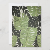 Green jungle tropical leaves,  table seating chart