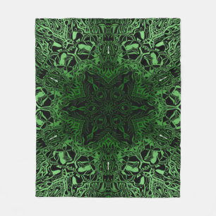Green Kaleidoscope Fleece Blanket