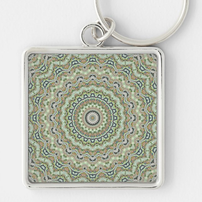 Green kaleidoscope key ring (Front)