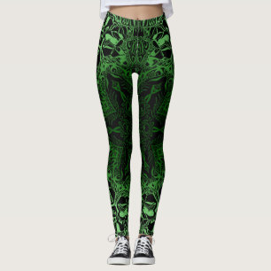 Green Kaleidoscope Leggings