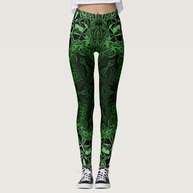 Green Kaleidoscope Leggings (Front)
