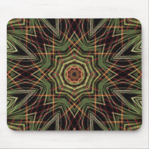Green Kaleidoscope Mouse Pad