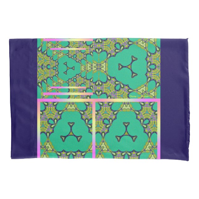 Green Kaleidoscope Pair  Pillowcase (Front-Left)