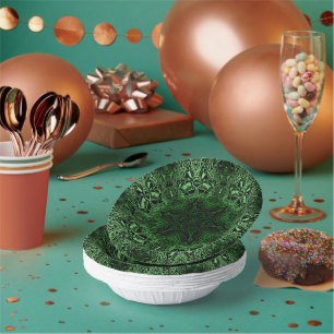 Green Kaleidoscope Paper Plate