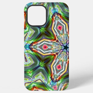 Green kaleidoscope pentagon with soft woody tone t iPhone 12 pro max case
