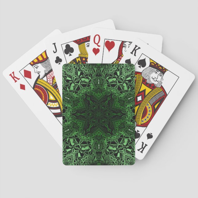 Green Kaleidoscope Playing Cards (Back)