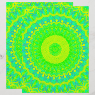 Green Kaleidoscope Scrapbook Paper 2-Sided Page