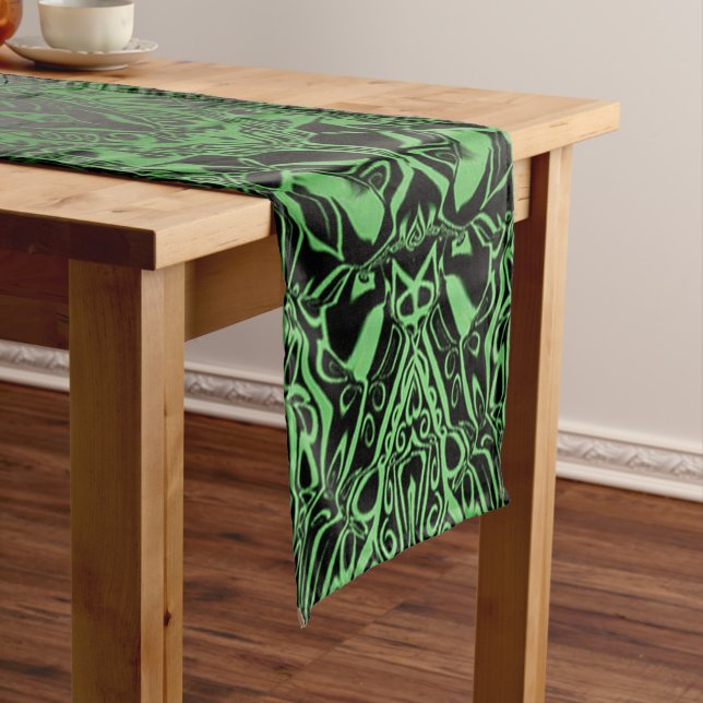 Green Kaleidoscope Short Table Runner (In Situ)
