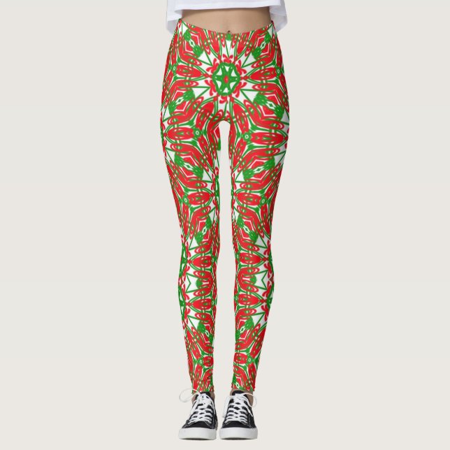 Green Kaleidoscopes Leggings (Front)