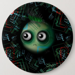 Green Kawaii Monster 6 Cm Round Badge