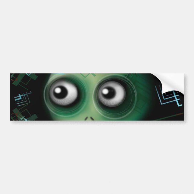 Green Kawaii Monster Bumper Sticker (Front)