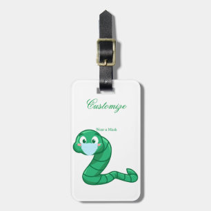 Green Kawaii Worm Thunder_Cove Luggage Tag