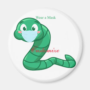Green Kawaii Worm Thunder_Cove Magnet