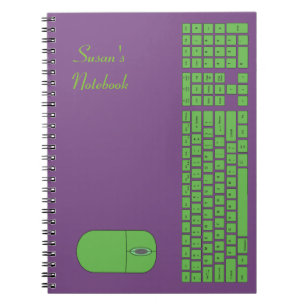 Green Keyboard and Mouse Notebook