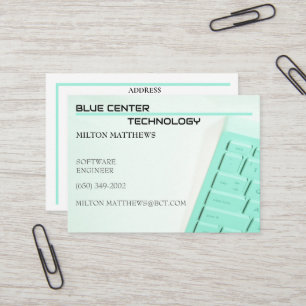  Green Keyboard RT Information Technology  Business Card