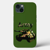 Green Khaki Army Tank, iPhone 13 Case