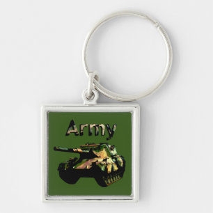 Green Khaki Army Tank, Keyring