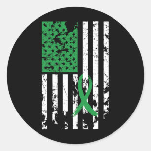 Green Kidney Disease Awareness Cerebral Palsy Usa Classic Round Sticker