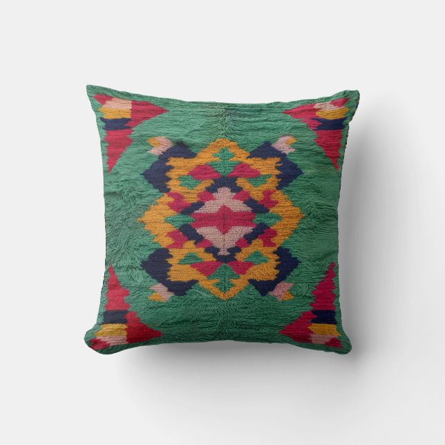 Green Kilim Pillows Canada: Traditional Craftsmans (Front)