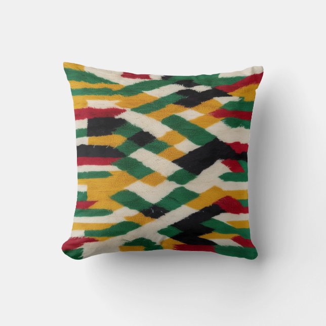 Green Kilim Throw Pillow for a Chic, Boho Look" (Front)