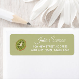 Green kiwi fruit return address label
