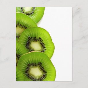 Green Kiwi Fruit Slices  - Fruit Print Postcard