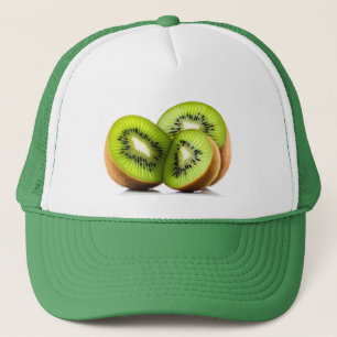 Green kiwi fruit trucker hat