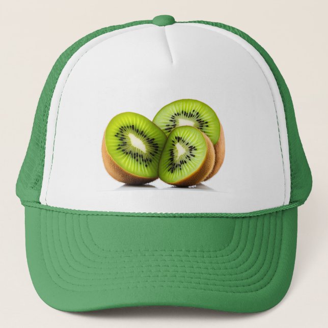 Green kiwi fruit trucker hat (Front)
