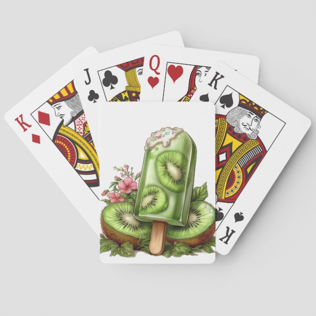 GREEN KIWI POPSICLE WITH FRUIT PLAYING CARDS (Back)