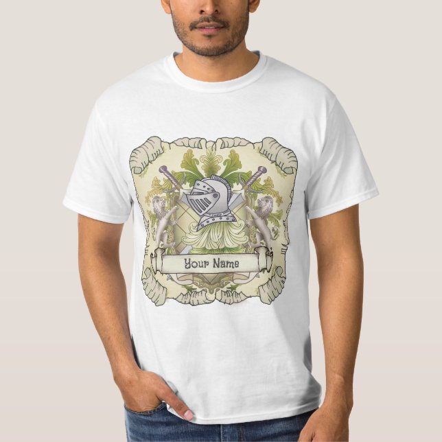 Green Knight Family Crest Surname t-shirt  (Front)
