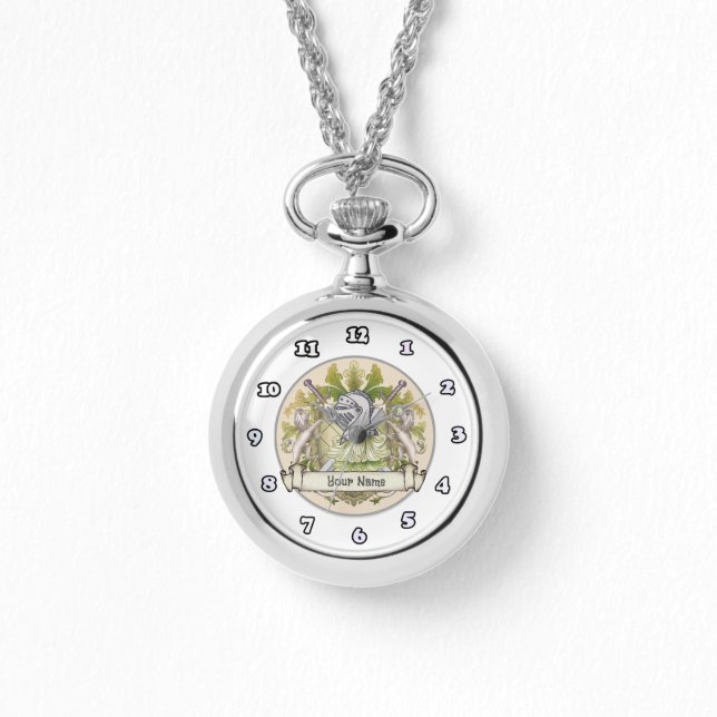 Green Knight Family Crest Surname Watch (Front)